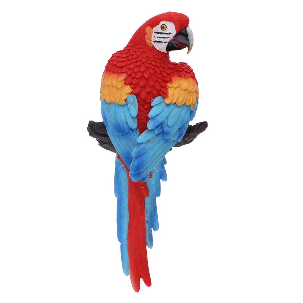 Parrot Statue Sculpture Standing on branches for Patio Garden Lawn and Nature Lovers Tropical Bird Collectors Gift