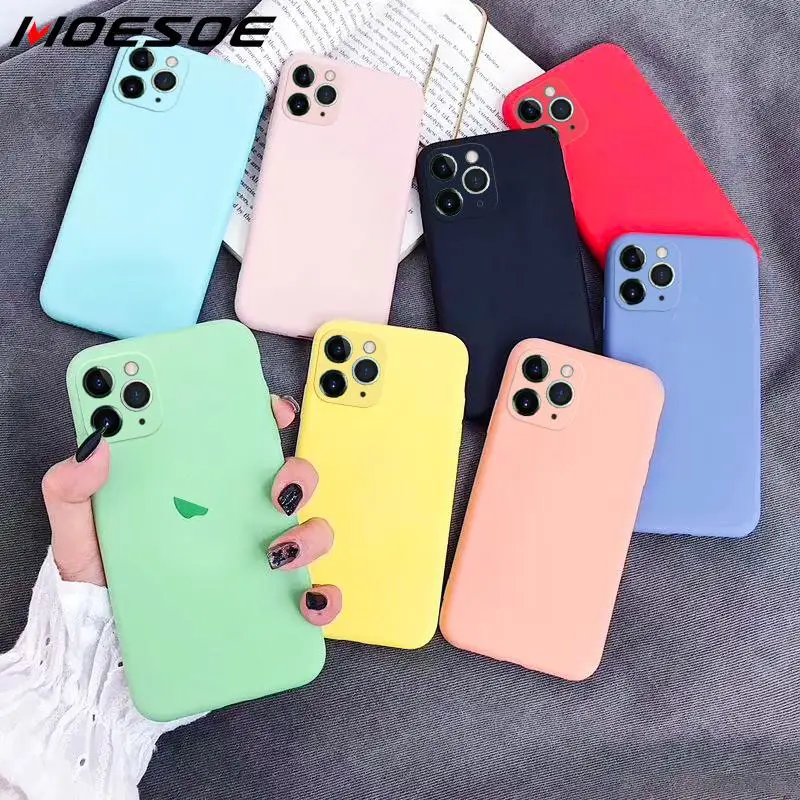 

MOESOE Liquid Silicon Case For iPhone 11 Pro Max XR X XS Max 7 8 6 6s Plus Soft Candy Cover Case For iPhone 11 Pro With Logo