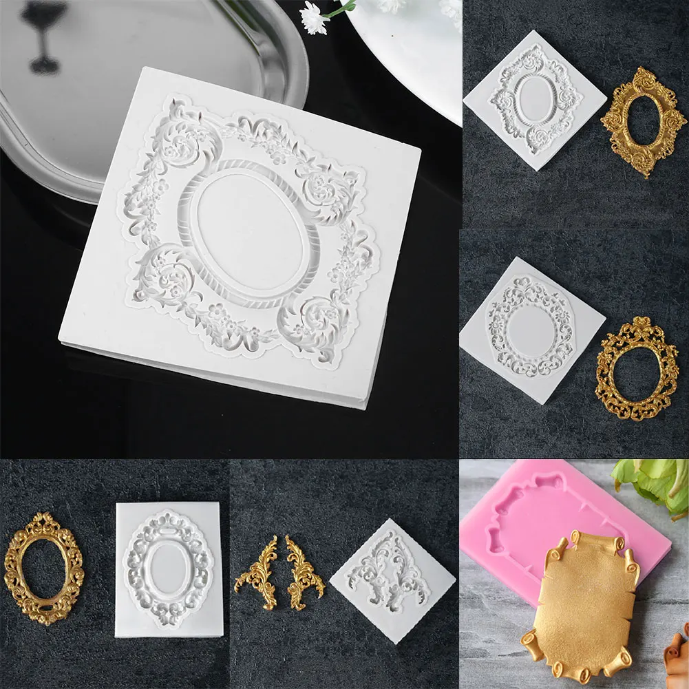 Цветочный узор рамка форма для торта DIY Кондитерские желе Xmas шоколад случайный цвет силиконовый креативный кухонный инструмент подарок