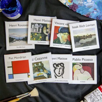 

Vintage Van Gogh/Picasso Journal Sticky Notes Memo Pad Diary Stationary Flakes Scrapbook Decorative Message Cards Bookmark