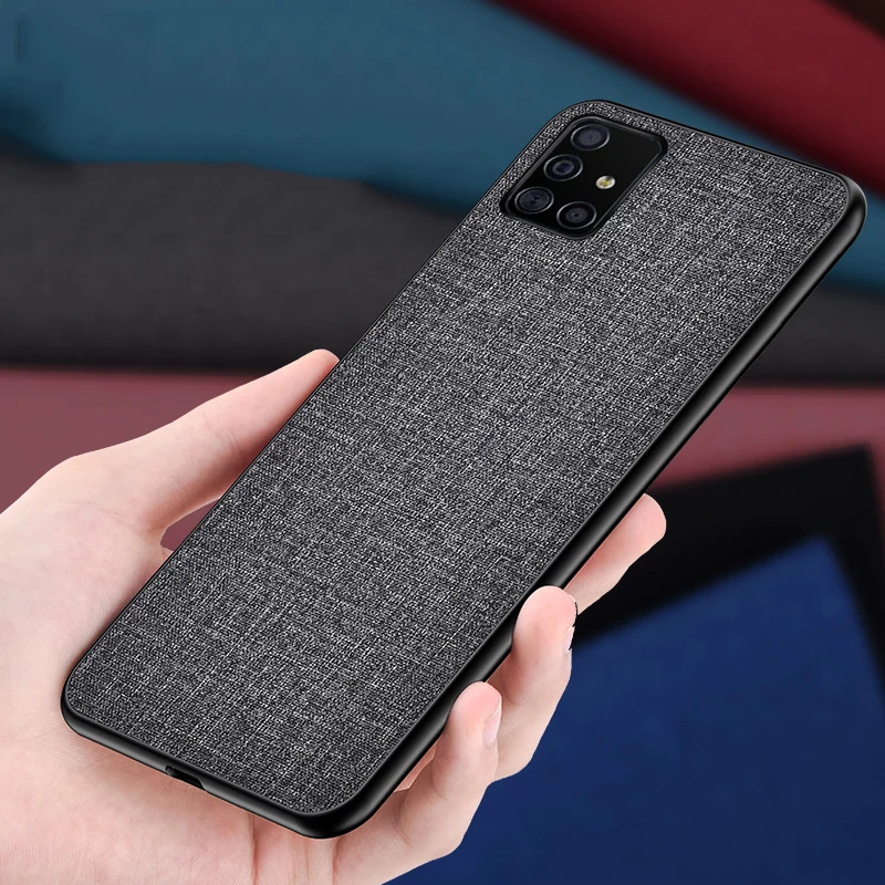 Роскошный Твердый тканевый кожаный чехол для Samsung Galaxy A51 A71 телефона мягкий