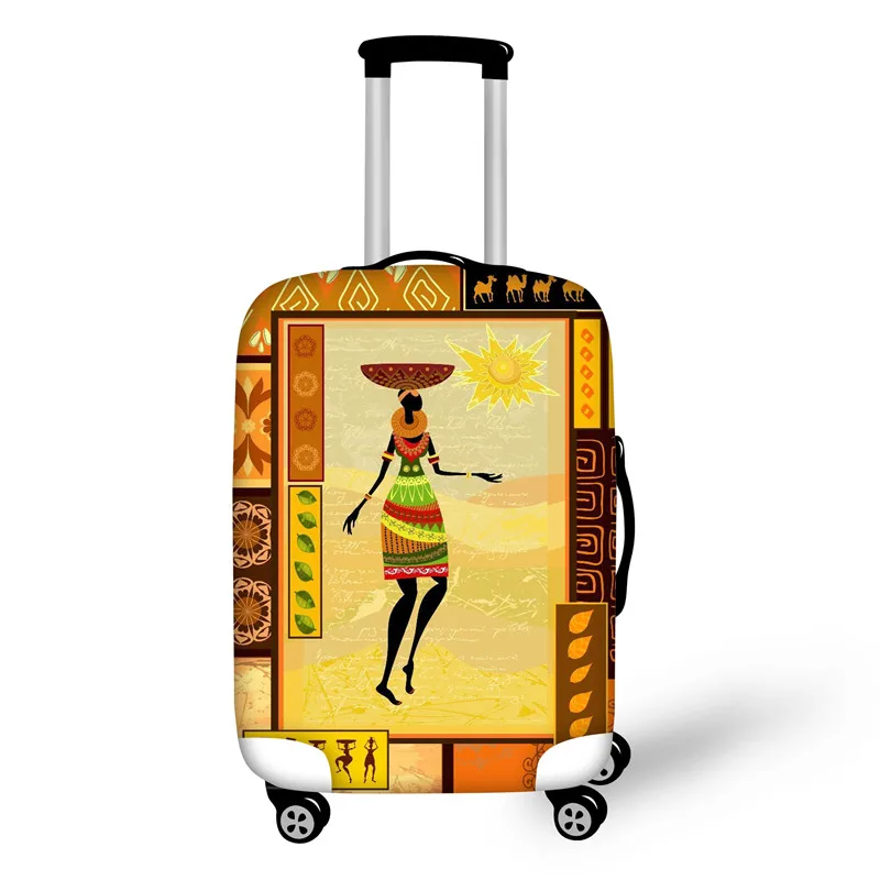 Чехол для багажа ELVISWORDS Afro Girl, водонепроницаемый чехол для путешествий, чехол для костюма, багажные бирки, портативный Эластичный Защитный чехол для костюма - Цвет: YQ3479