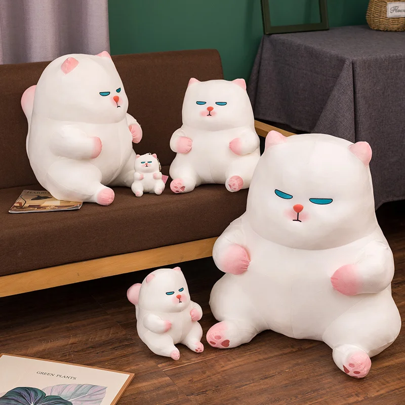高品質ビビ猫ぬいぐるみぬいぐるみ白色脂肪を横になってエイリアン猫枕ピンク玉尾ぬいぐるみ動物bbay人形クリスマスギフト子供 Null Aliexpress