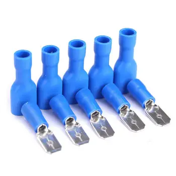 

100pcs Fully Female&Male Spade Terminals Insulated Crimp Connector Replace Blue