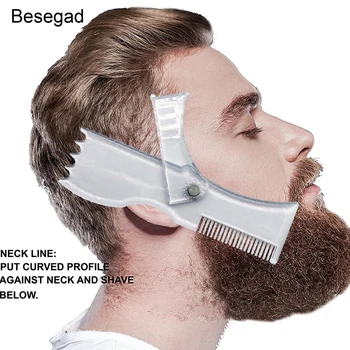 

360 Degree Rotation Practical Beard Comb Shaping Styling Template Stencil Tool for Men Boy Birthday Valentines Day Gift