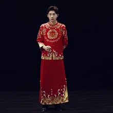 Cheap Suit Men's 2020 New Chinese Style Dress Wedding The Groom Wedding Toast Longfeng Existing Chinese Costume Big Yards Cheap Suit Men's 2020 New Chinese Style Dress Wedding The Groom Wedding Toast Longfeng Existing Chinese Costume Big Yards