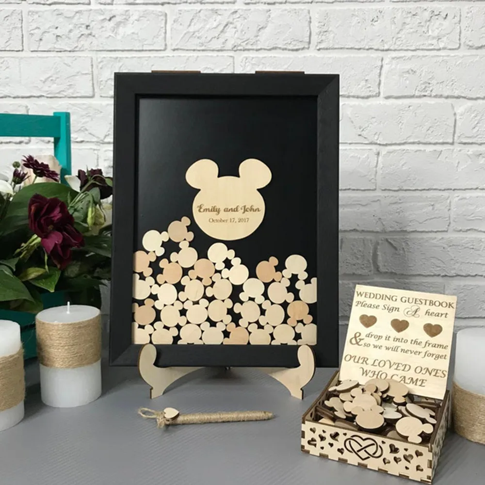 Настраиваемый милый babay shower гость Drop box 3D brithday сердце Shadow Box альтернативный выбор