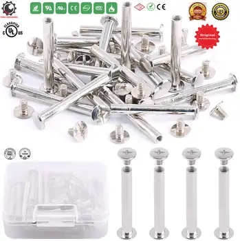 

M5x40mm Chicago Binding Screws Kit,Assembling Bolt Screw Fastener Nail Rivets Metal Round Cross Head Stud Screw Posts Button