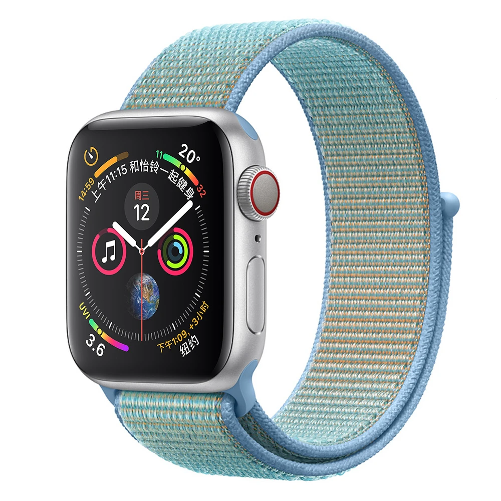 Cornflower Нейлоновый ремешок для Apple Watch series 5 44 мм iwatch 42 мм ремешок 38 мм 40 мм iwatch sreies 4 3 2 pulseira браслет ремешок для часов - Цвет ремешка: Cornflower