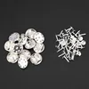 50Sets/lot Squeeze Badge Holder Butterfly Clasp Pin Back Brooch Clutch Care Cap Nail Tie Back Stoppers Rhodium Jewelry Findings ► Photo 3/6