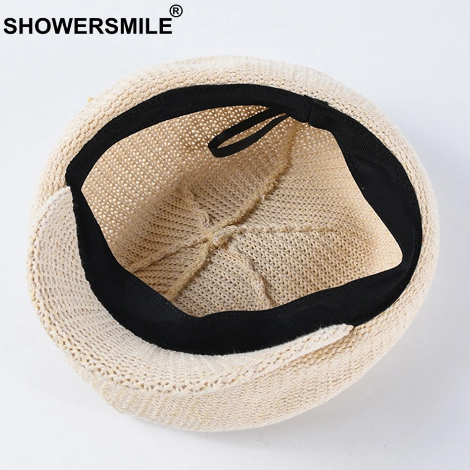 SHOWERSMILE, серая вязаная шапка, женская кепка Newsboy, модная женская шапка художника, элегантная Весенняя Осенняя Женская Повседневная Мягкая шапка для художника
