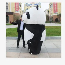 Короткий плюшевый надувной костюм-талисман панда полярный медведь 2,6 м 3 м высота подгонка для взрослых подходит для роста 1,9 м талисман милый