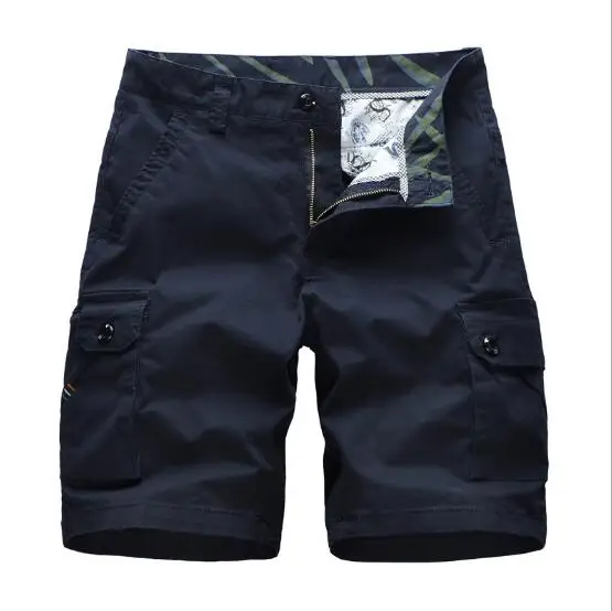 Men Shorts Summer Hot Sale Solid Cotton Knee-Length Short Pants Men Outwear Fashion Casual Elastic Plus Size Loose Shorts