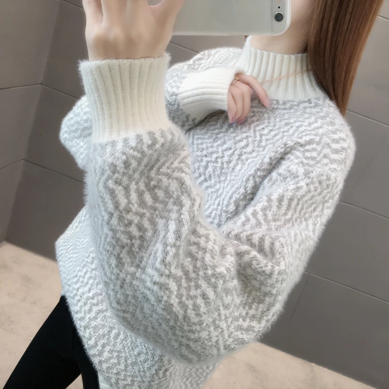 Blusas De Inverno Feminina, пуловер, свитер, 9496 реальное изображение, нижняя этикетка, пряжа, Короткий воротник, вязанная вставка 54