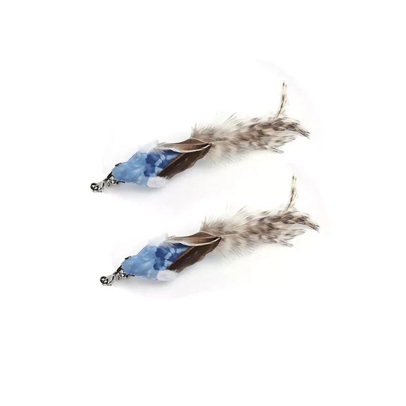 Suction Cup Simulation Bird Interactive Cat Toy Detachable Replacement Feather Bird for Kitten Teaser Play Chase Cat Stick Toys 