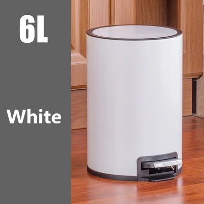 6L-white UNTIOR многофункциональная мусорный бак Пластик мусорный бак с ершик для унитаза мусор ведро мусорной корзины уборка кухни, ванной мусорное ведро - Цвет: 6L-white