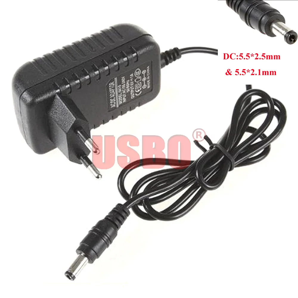 Black 1.0M 7.5V 1A Europe universal DC electronic Charger 5.5*2.5mm to AC 100V/240V EU 2Pins Wireless telephone Power Adapter |