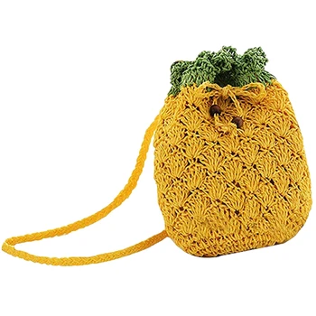 

Mini Handbag Woven Pineapple Bag Straw Cross-Body Bag Weave Summer Beach Travel Satchel