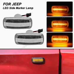 2pc dinâmico led lado marcador luz sinal de volta indicador da lâmpada para jeep grand cherokee 2005 2013 patriot compass commander liberty