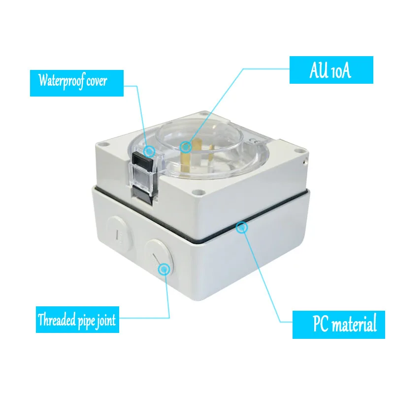 Industrial à Prova Tomada de Parede Caixa com Capa Ip67 ao ar Padrão Australiano Livre Água 10a 250 v au Plug Dip67 - Image 4
