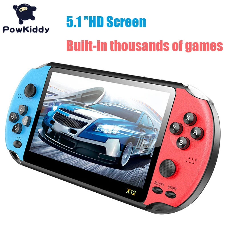 Powkiddy X12p портативная игровая консоль 8G 32/64/128 бит HD Цвет ЖК-дисплей Экран 3000+ игры малыш видео портативных игровых консолей Retro Портативный игровой плеер на ТВ