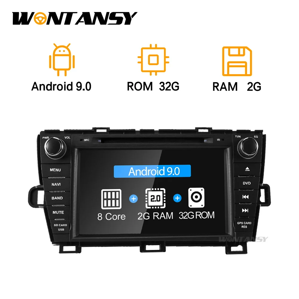 Wontansy android 9,0 автомобильный dvd для Toyota Prius 2009 2010 2011 2012 2013 gps навигации мультимедийный плеер