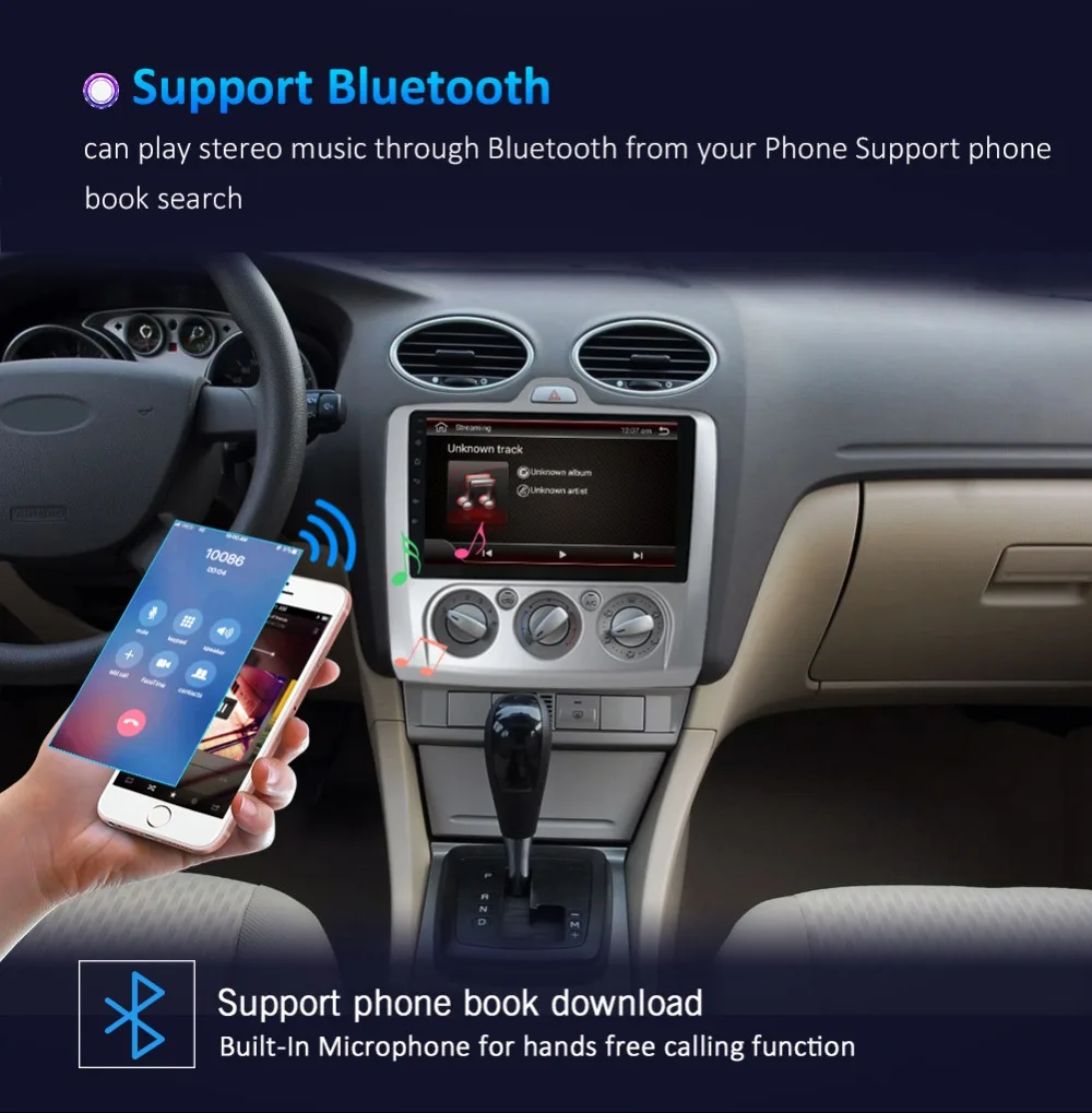 Flash Deal Bosion Octa Core Android 9.0 Car Radio Player GPS Navi For ford for focus 2004-2010 2 3 Mk2/Mk3 head unit PX6 4G+64G Car DVD 32