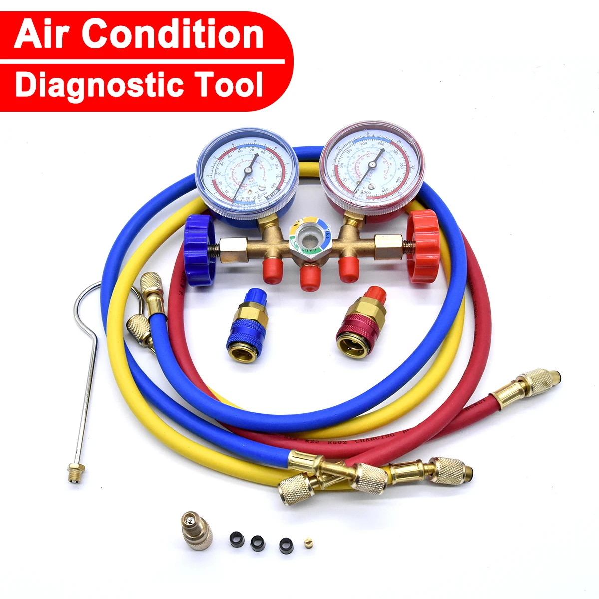R134a Auto Refrigeration Air Conditioning HVAC A/c Diagnostic Manifold Gauge Kit for sale online 