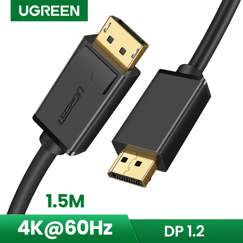 UGREEN Câble Displayport vers Displayport 4K 60Hz Câble DP 1.2 Nylon Tressé Connecteur Plaqué Or avec Verrouillage 10m 