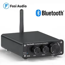 Fosi – amplificateur de puissance sonore stéréo à 2 canaux, Audio Bluetooth, Mini ampli numérique HiFi pour haut-parleurs 50W BT10A, aigus et basses
