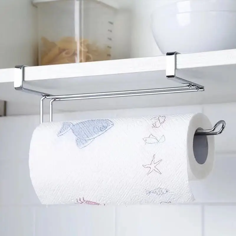 

Storage Rack Kitchen Paper Towel Rack Hanging Paper Towel Dispenser Bathroom Accessories Toilet Paper Holder Black Towel Ring