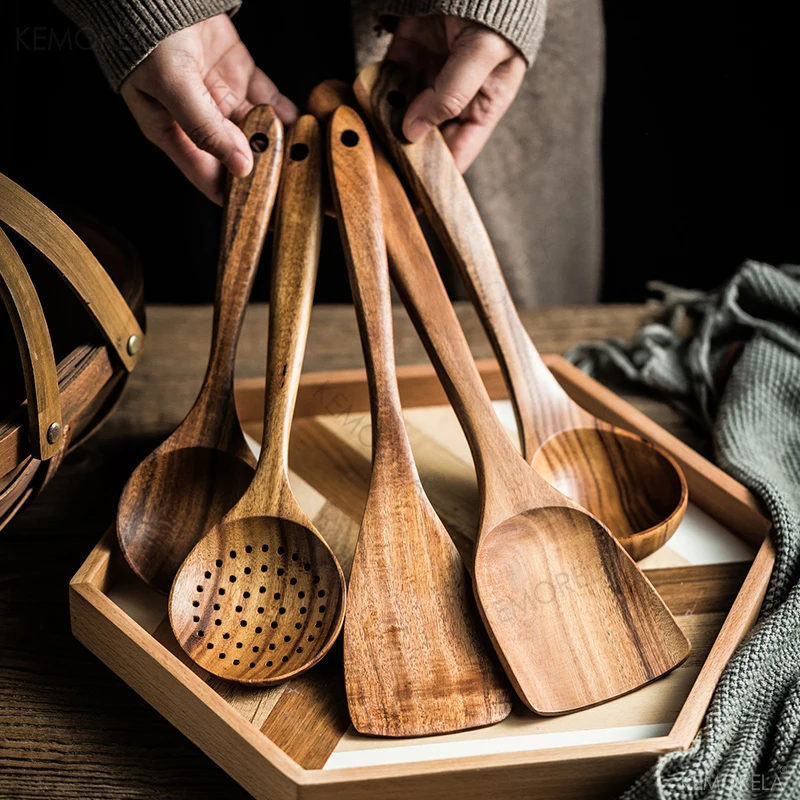 Teak Round Measuring Spoons // Artisanal Designer Kitchen Tools //