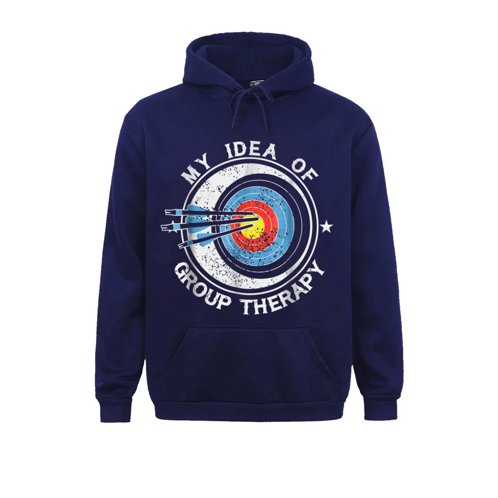 Archery is my Idea of Group Therapy__2481 Design Long Sleeve Hoodies ostern Day Men's Sweatshirts Design Clothes Discount Archery is my Idea of Group Therapy__2481navy