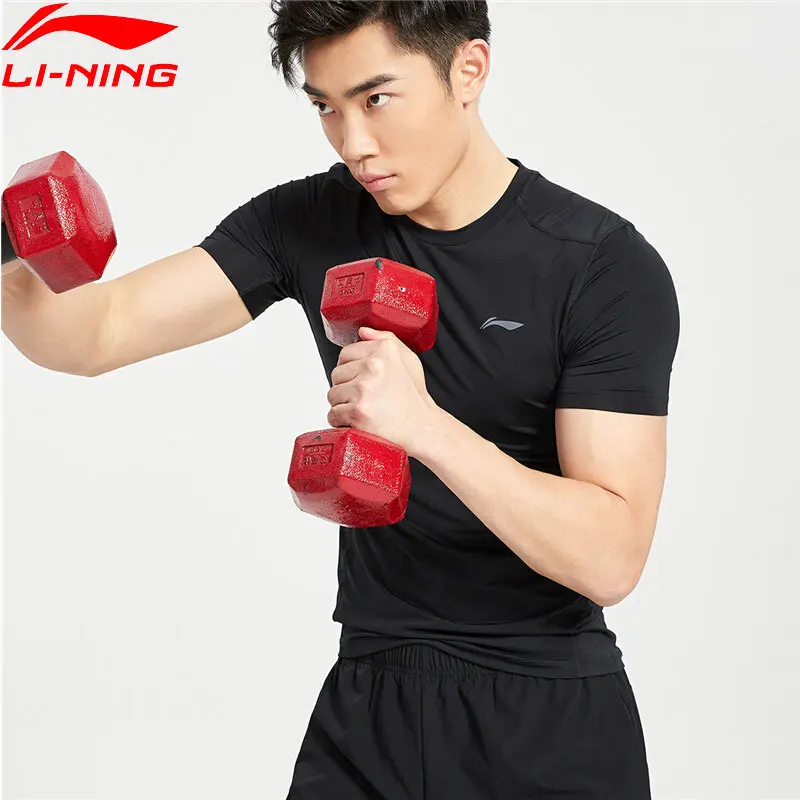 

Li-Ning Men Training Base Layer Breathable Tight Fit 90% Polyester 10% Spandex li ning LiNing Sports T-Shirts AUDQ013 MTS3156