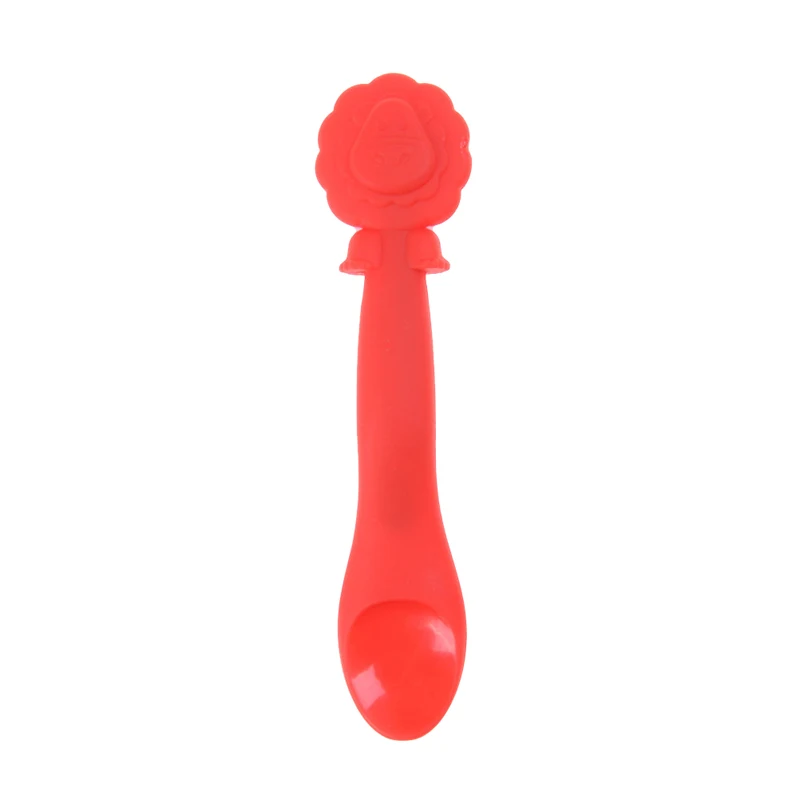 red spoon Qshare детское Кормление тарелка для обучения Милая свинья силиконовый всасывающий коврик для тарелки детская столовая утварь для кормления детское питание посуда Pratos - Цвет: red spoon