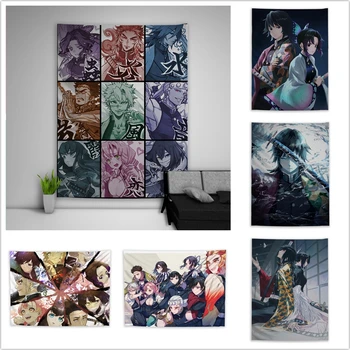 

Kimetsu no Yabai Demon Slaying Corps Tomioka Giyuu Tapestry Art Wall Hanging Sofa Table Bed Cover Home Decor Dorm Gift