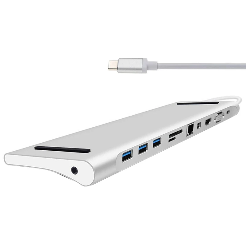 Док-USB-C VGA HDMI Mini Displayport Ethernet 3 хаб TF SD зарядное устройство кардридер многопортовый адаптер 11 в 1