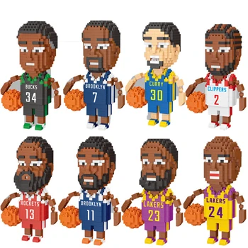 

Mini Building Block Figure Diamond Bricks Micro NBAplaying Basketball Player Rudy Gobert Toys DIY Educational Model Curry James
