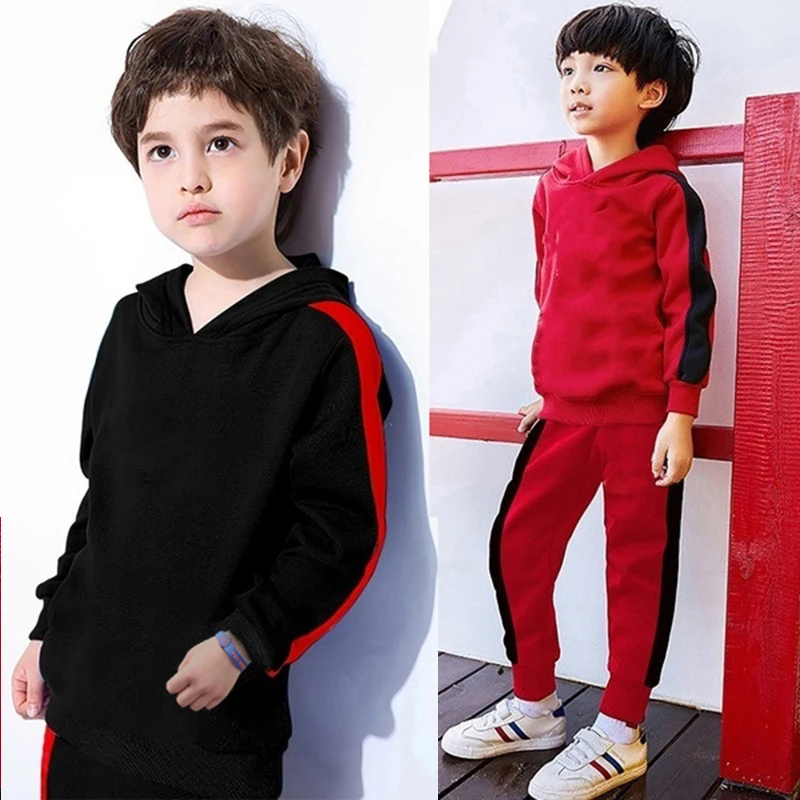 

Spring Autumn Boys Girls Cotton Clothes Children Letter Hooded Pants 2Pcs/sets Kids Fashion Clothing Unisex Casual Tracksuits