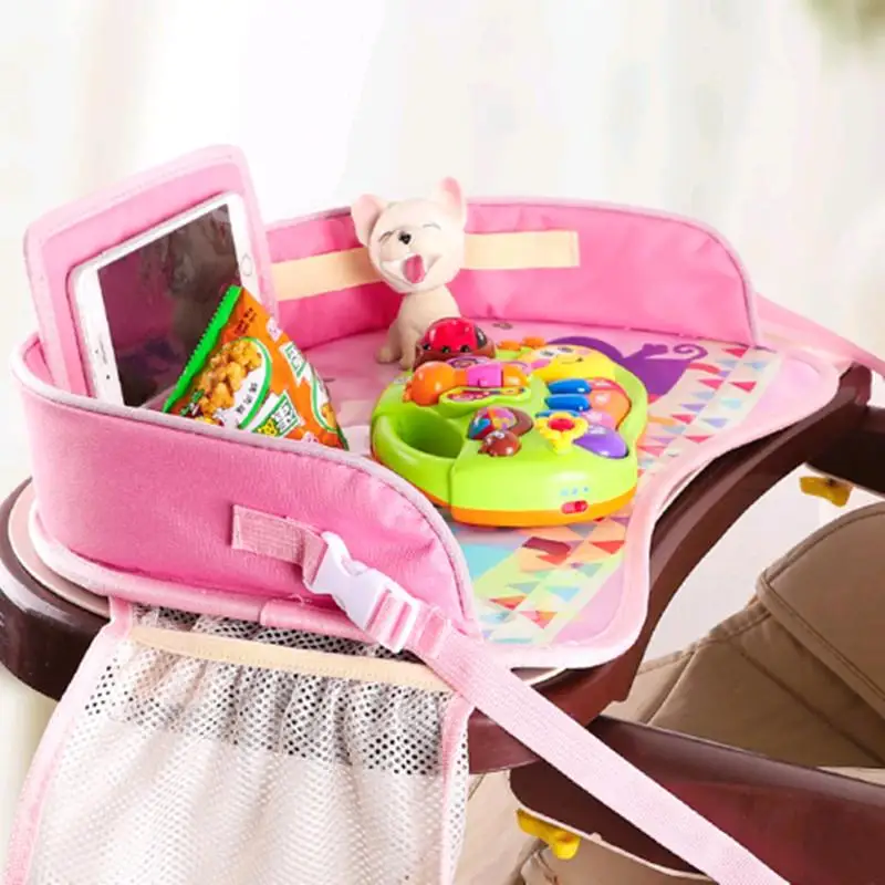 Baby Multi-function Car Safety Seat Tray Plates Dining Drink Table for Kids Child Cartoon Toy Holder Storage Fence |