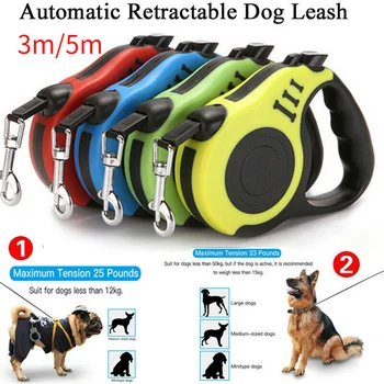

3/5m Retractable Dog Leash Eextendable Pet Automatic Walking Lead Free Leash