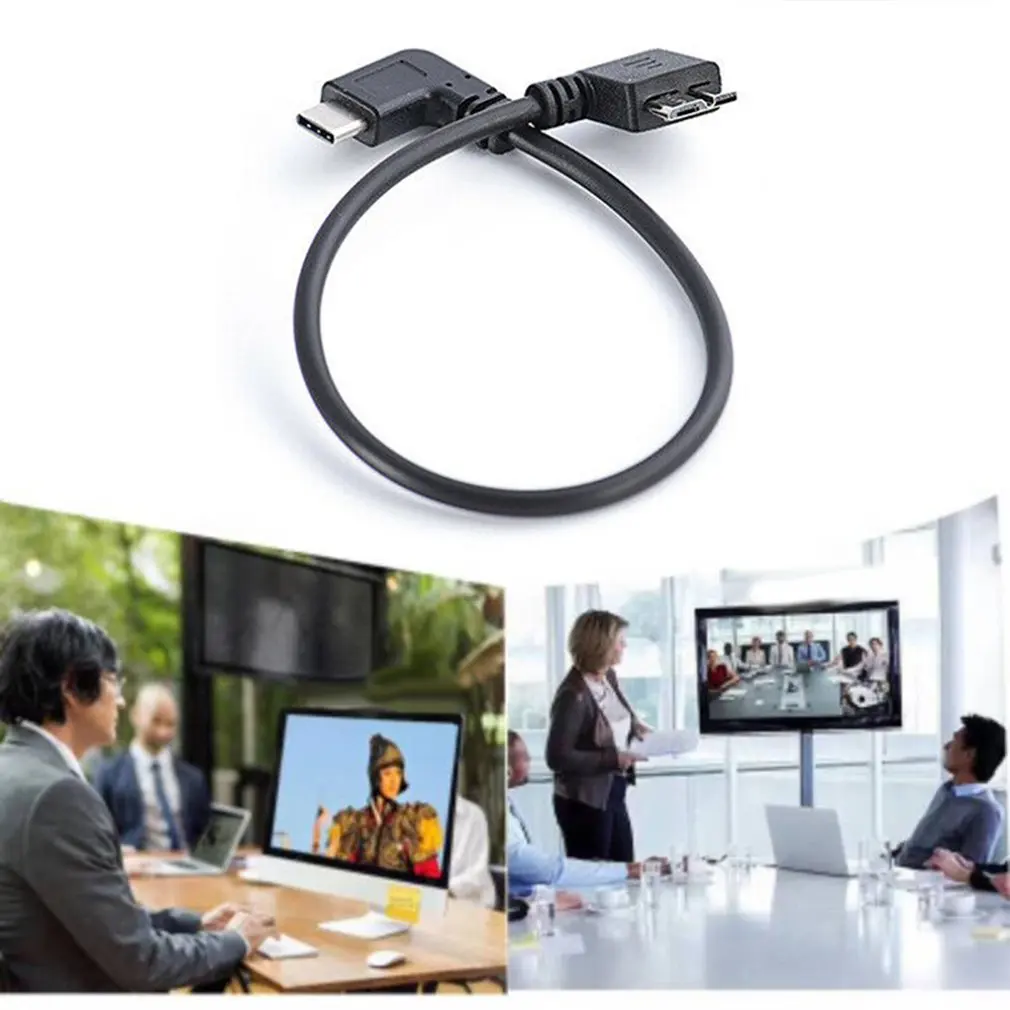 Кабель соединитель угловой USB 3 1 Type C на 0 Micro B кабель для передачи данных 90