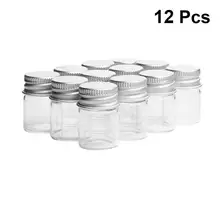 12 шт. прозрачная стеклянная бутылка для хранения герметичная банка для пищевых продуктов чай сухофрукты зерна контейнер для хранения с алюминиевыми пробками