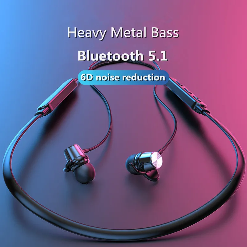 Спортивные наушники Bluetooth 5 1 магнитная беспроводная гарнитура Hi-Fi стерео