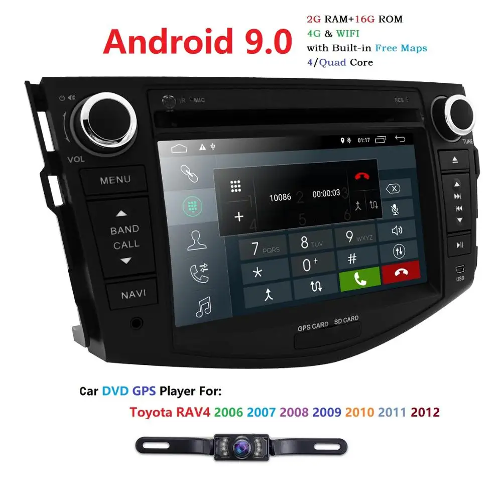 7 Inch 2G RAM Android 9.0 Car DVD Player For Toyota RAV 4 RAV4 2006 2007 2008 2009 2010 2011 2012 Stereo RDS Mirror link Wifi