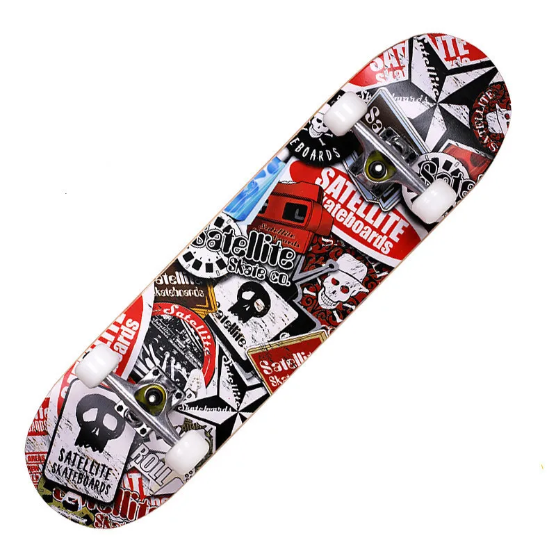 

Skate Board Maple Skateboard Men And Women Skate Board 80*10cm Double Rocker Skateboard Sport Longboard Cartoon Pattern