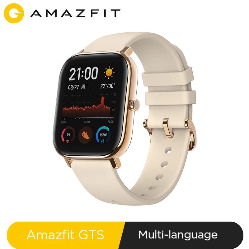 Online Globale Version NEUE Amazfit GTS Smart Uhr 5ATM Wasserdichte Schwimmen Smartwatch 14 Tage Batterie Musik Steuerung für Xiaomi IOS Telefon