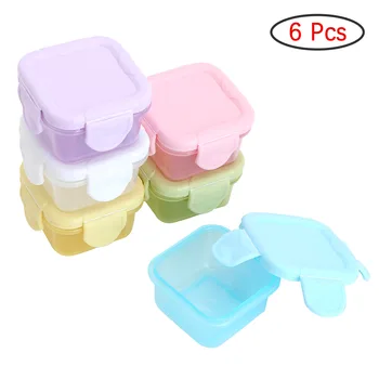 

6Pc Portable Baby Food Storage Freezer Containers BPA-Free Airtight Small Plastic Containers with Lids Feeding Food Storage Boxs