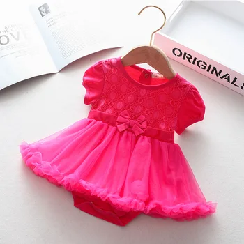 

aby Girl Party Dress Elegant Puff Sleeve 1st Birthday Baby Dress Summer Baby Girl Clothes New Born Baby Girl Dresses