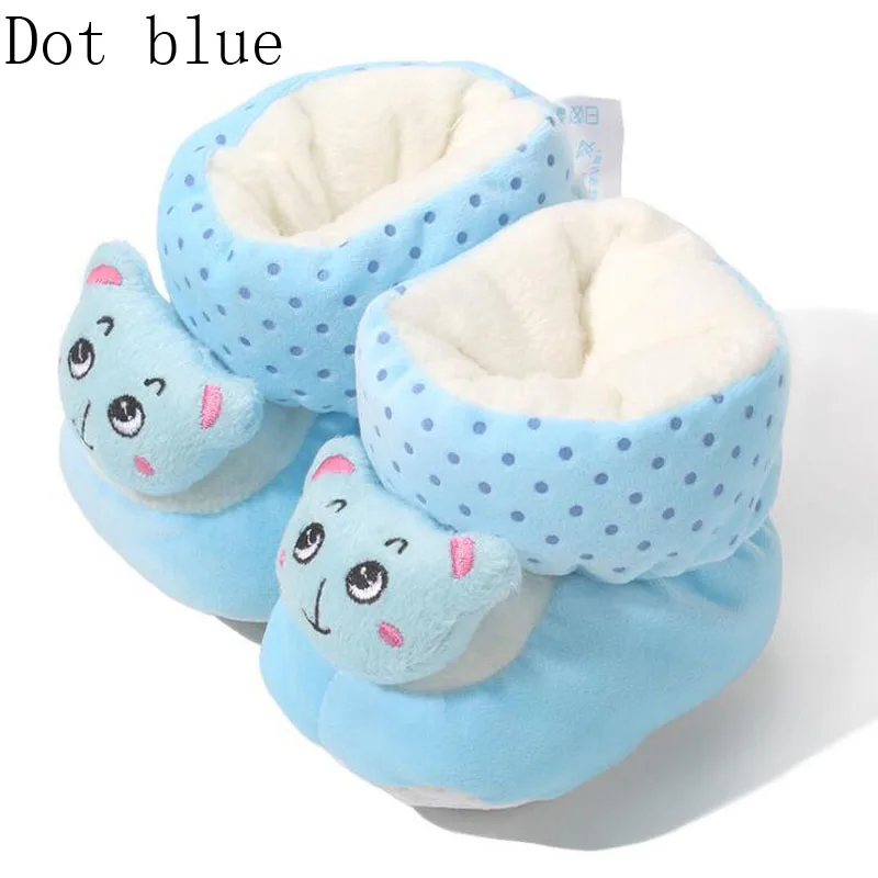 Dot Blue Новинка 0-6 месяцев детская обувь Хлопок Осень-зима хлопок детская обувь для малышей - Color: Dot Blue